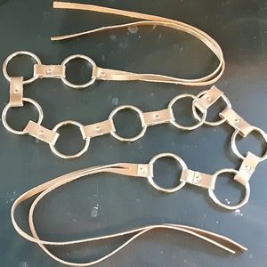 Belt: Gold Faux Leather with Silver O Rings